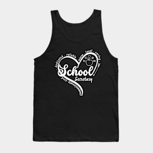 School Secretary Heart Front Office Appreciation Tank Top